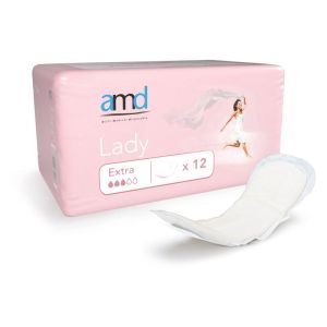 Protections Incontinence Féminine AMD Lady Extra - Par 12 en Emballage individuel