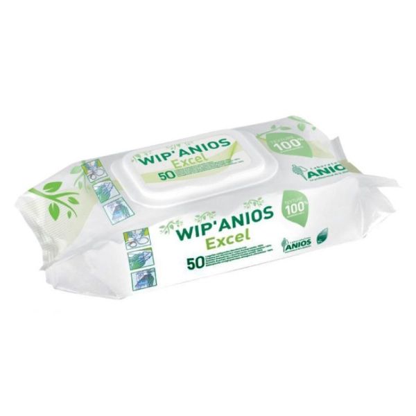 Lingettes pour le nettoyage et la désinfection Wip'Anios Excel - Par 50