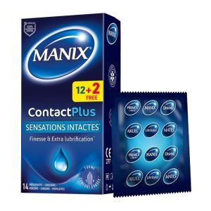 Manix Contact Plus - 12 préservatifs + 2 GRATUITS