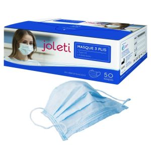 Masque Chirurgical - Type IIR - 3 Plis - Adulte - Bleu - Boîte de 50 masques