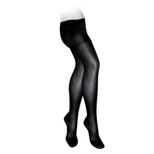 Collants de contention - Femme - Classe 2 - Grands Losanges - Noir - Long - Taille 2