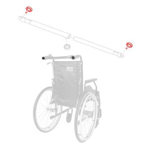 Molette barre tendeur dossier chaise roulante Novo Light - Bouton Rondo 30H18 M6X17 - Noir