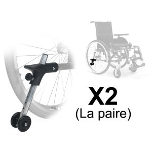 Roulettes anti-bascule pour fauteuil roulant D200 V300 V500 ou Eclips Enfant - la Paire