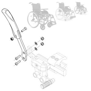 Prolongateur de frein Gauche pour fauteuil roulant D200 V300 ou V500