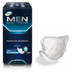 Protections absorbantes pour fuites urinaires masculines légères Tena Men Light Niveau 1 - Par 24