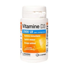 Vitamine D3 2000 UI - Immunité - Capital osseux - 30 comprimés