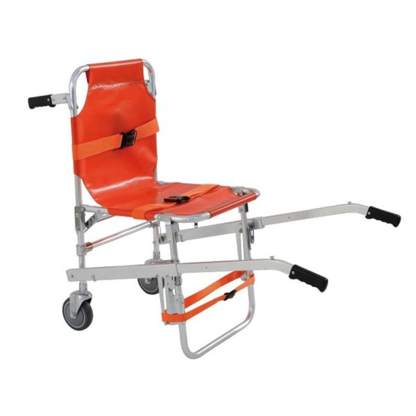 Chaise portoir pliante Evacuation Transfert 2 roues orange