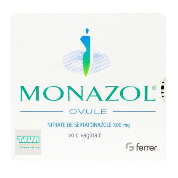 Monazol Ovule - Nitrate de sertaconazole 300mg - Candidose du vagin - Boîte de 1
