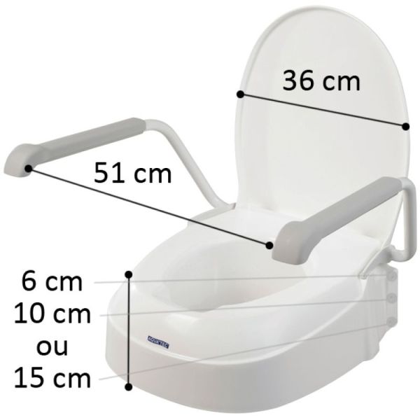 Rehausse WC AT900 Complet avec Couvercle et Accoudoirs