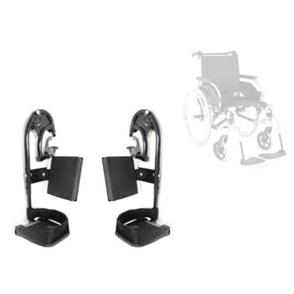 Pack de 2 reposes jambes complet pour fauteuil roulant Action 2 3 ou 4