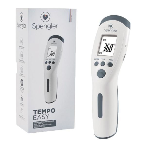 Thermomètre Infrarouge sans contact Tempo Easy Gris Blanc