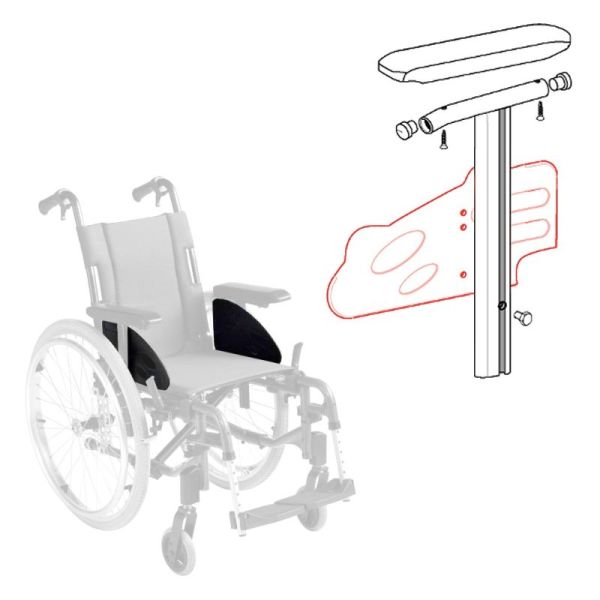 Tôle Accoudoir pour fauteuil roulant Action 3 Junior