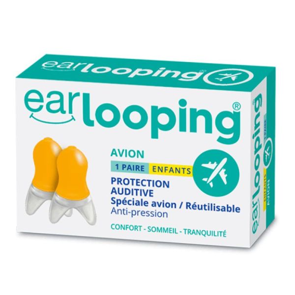 Earlooping Silicone - Protections auditives - Spécial Avion antipression - Enfant - 1 Paire